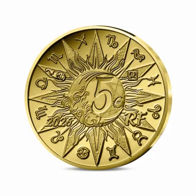 Alternative view of 5€ 1/2g gold coin - Astrological signs - Taurus - 2026