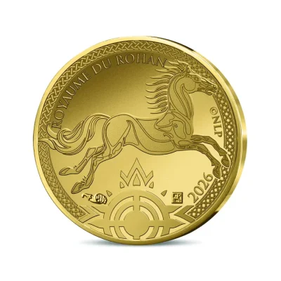 Lord of the Rings 250€ Gold Coin Rohan flag - BU Quality Year 2026